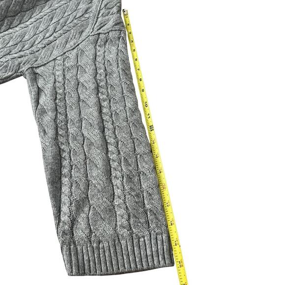 J Crew Womens Tie Back Wool Blend Cable Knit Sweater Size L Gray Preppy NWT - Picture 9 of 9